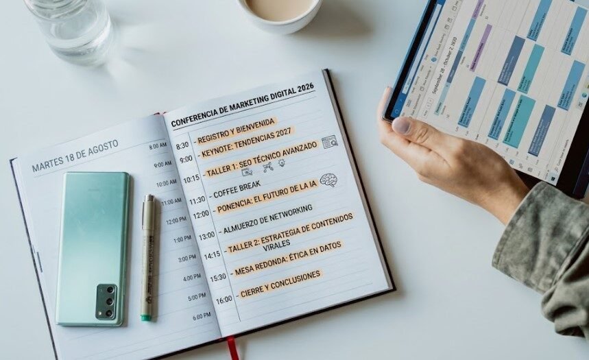 Plantilla y checklist para crear la agenda de un evento empresarial