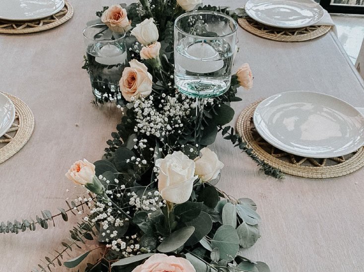 idea de un centro de mesa para una boda muy económico
